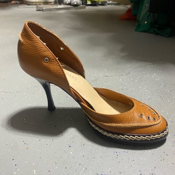 Colin Stuart Women's Size 8B Tan Brown Leather Loafer Style Kitten Heels - Picture 13 of 13